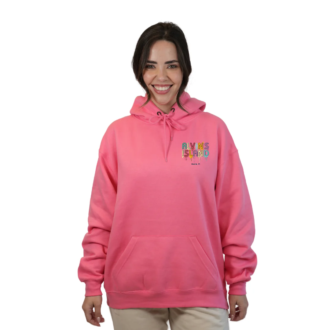Destin Florida Pullover Hoodie Women with a Alvin's island  Drip  Painting Design Style 252 - Image 5