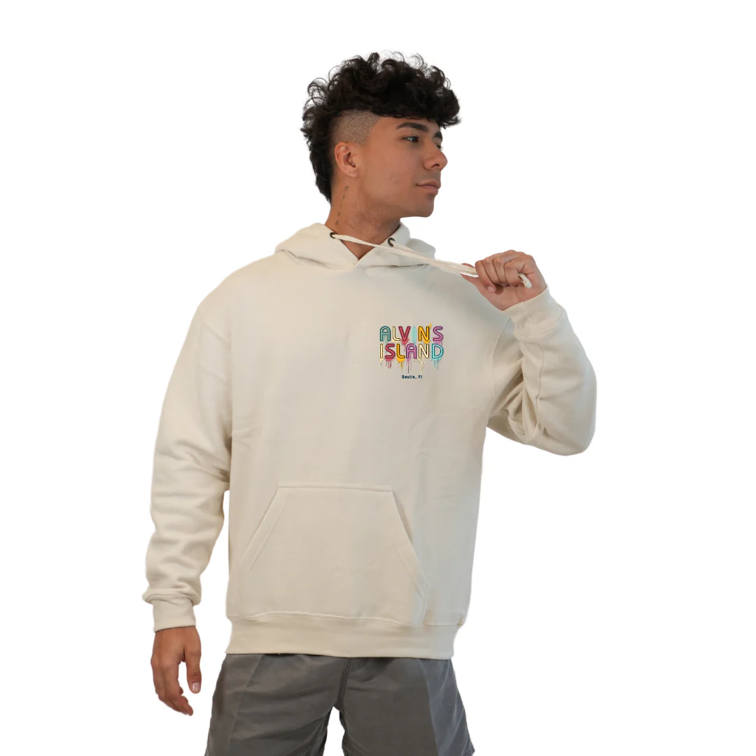 Destin Florida Pullover Hoodie Men with a Alvin's island  Drip  Painting Design Style 252 - Image 5