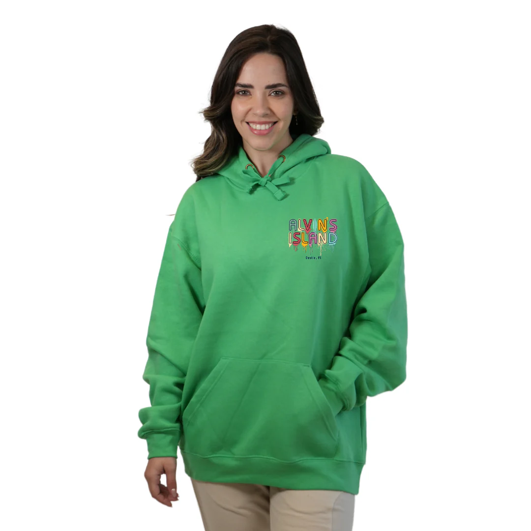 Destin Florida Pullover Hoodie Women with Alvin's Island Drip Panting front and back Design Style 252 - Image 7