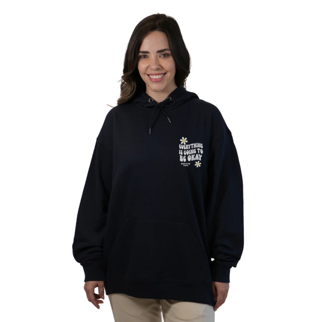 Destin Florida Pullover Hoodie Women with front "Everything is going to be Okay" design and the same back big design Styl 252 - Image 7