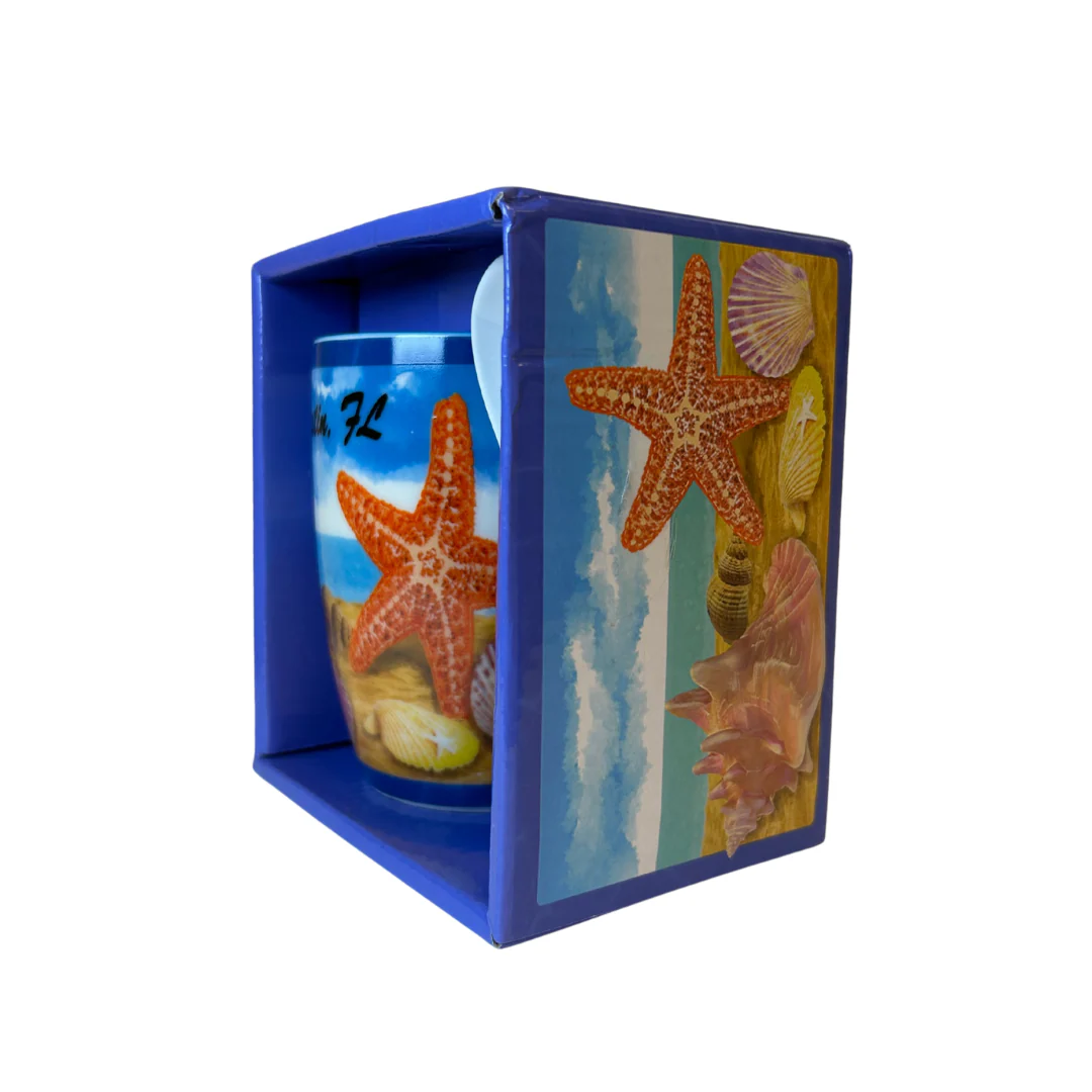 Destin Mug with Spoon Box Shells Design - Image 3