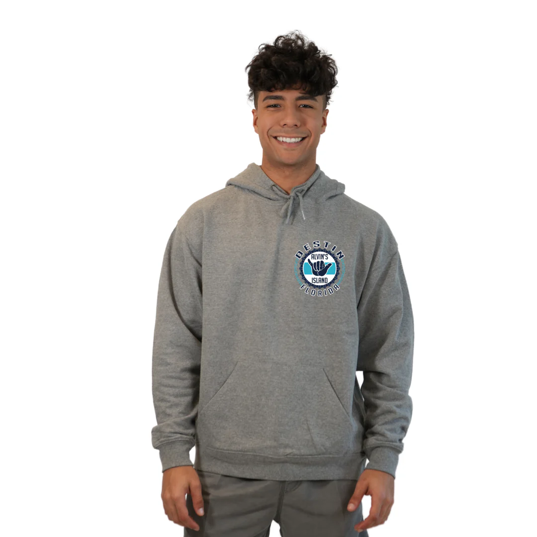 Destin Pullover Hoodie Men with Alvin's Island Hang Loose Front and Back Design Style 252 - Image 11