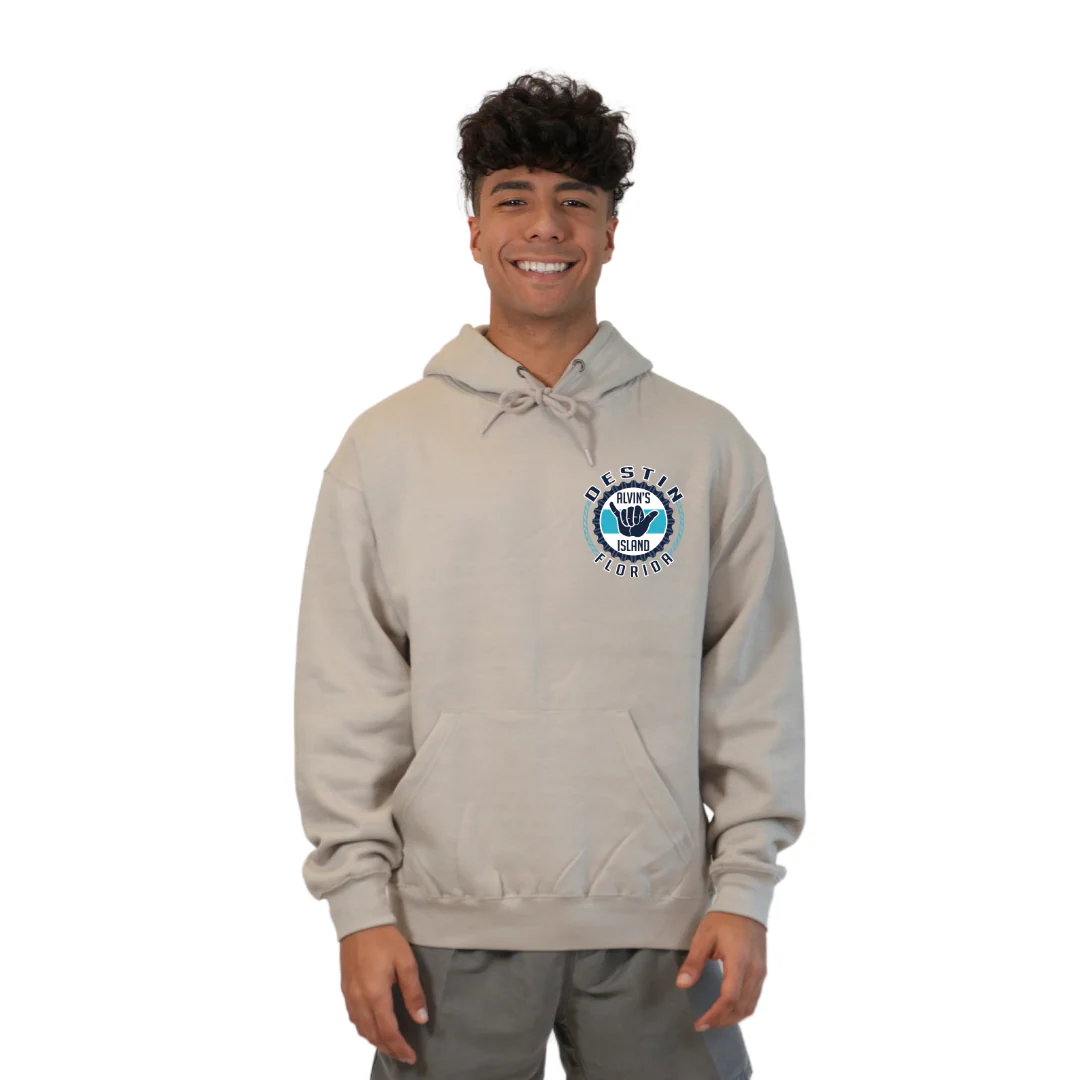 Destin Pullover Hoodie Men with Alvin's Island Hang Loose Front and Back Design Style 252 - Image 13