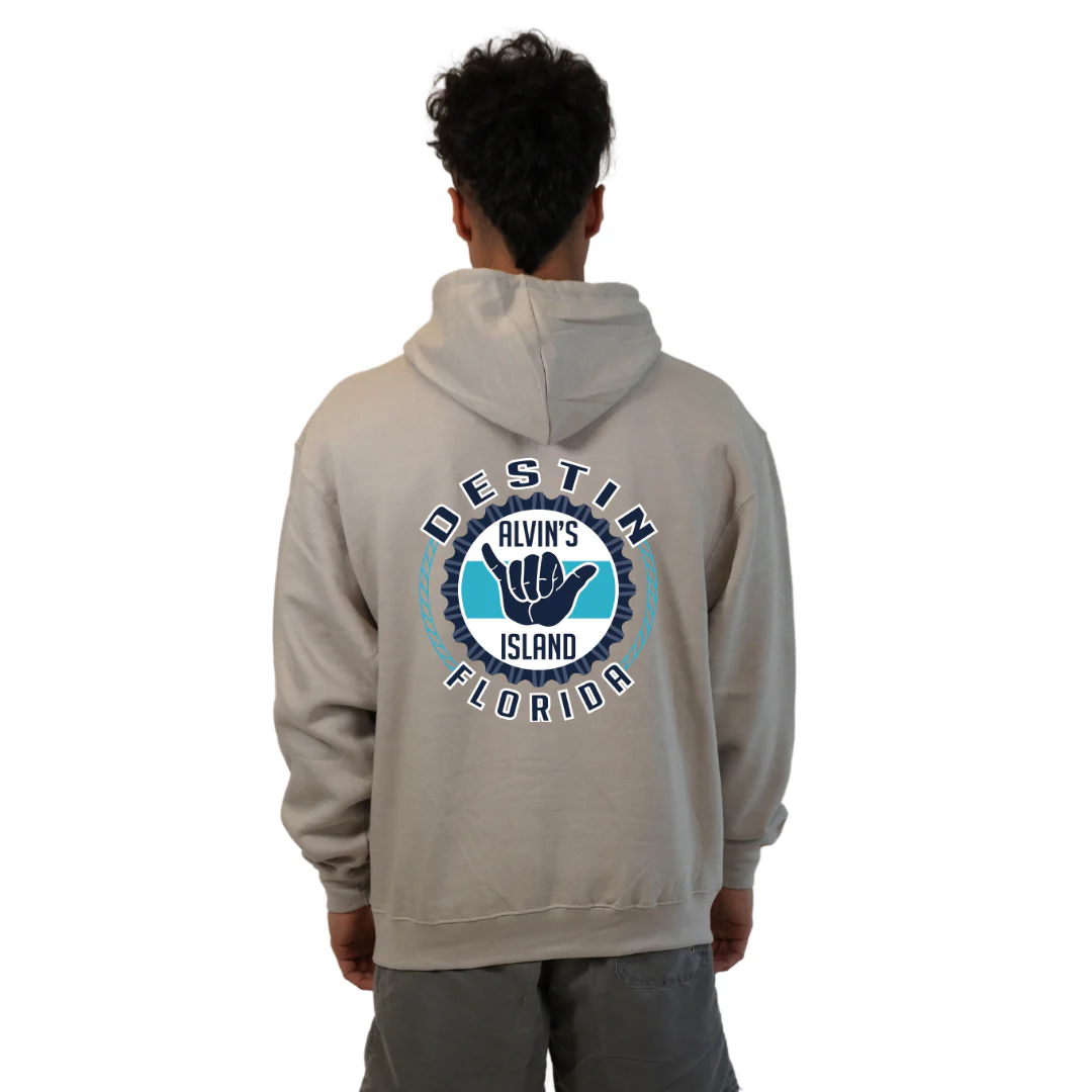 Destin Pullover Hoodie Men with Alvin's Island Hang Loose Front and Back Design Style 252 - Image 14