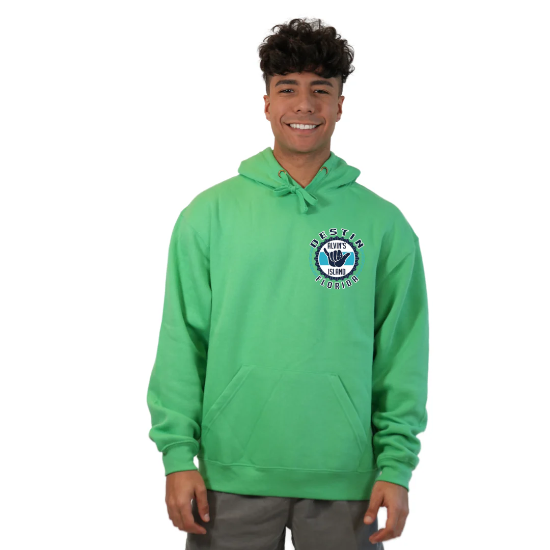 Destin Pullover Hoodie Men with Alvin's Island Hang Loose Front and Back Design Style 252 - Image 15