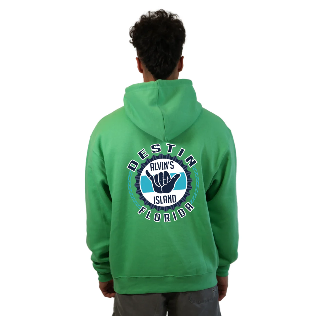 Destin Pullover Hoodie Men with Alvin's Island Hang Loose Front and Back Design Style 252 - Image 16