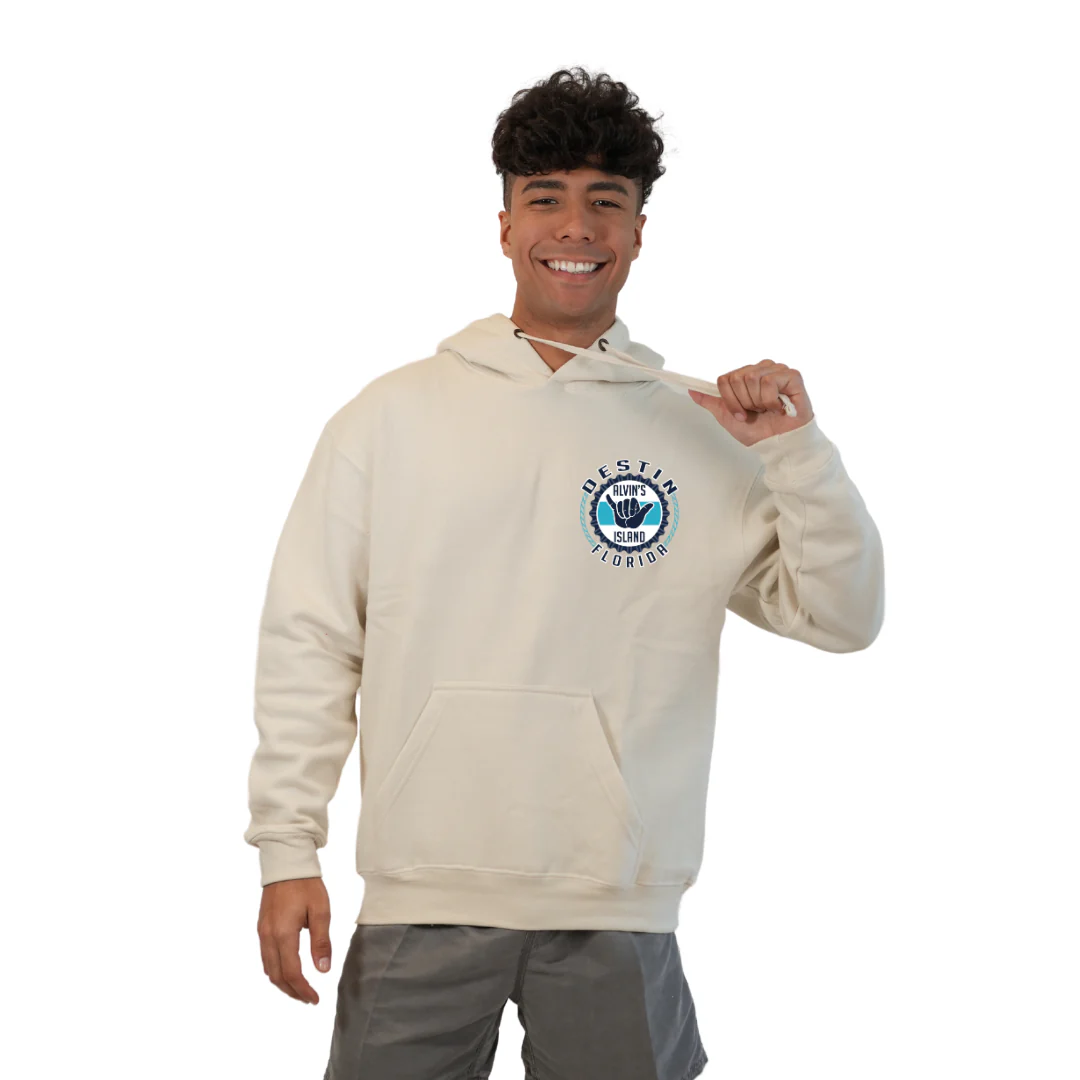 Destin Pullover Hoodie Men with Alvin's Island Hang Loose Front and Back Design Style 252 - Image 17