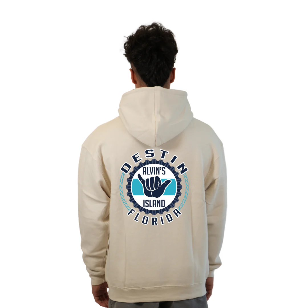 Destin Pullover Hoodie Men with Alvin's Island Hang Loose Front and Back Design Style 252 - Image 18