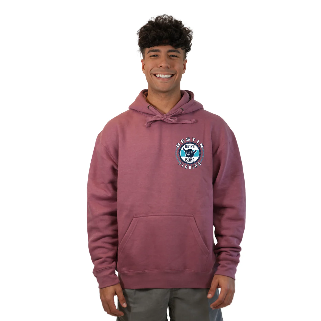 Destin Pullover Hoodie Men with Alvin's Island Hang Loose Front and Back Design Style 252 - Image 19