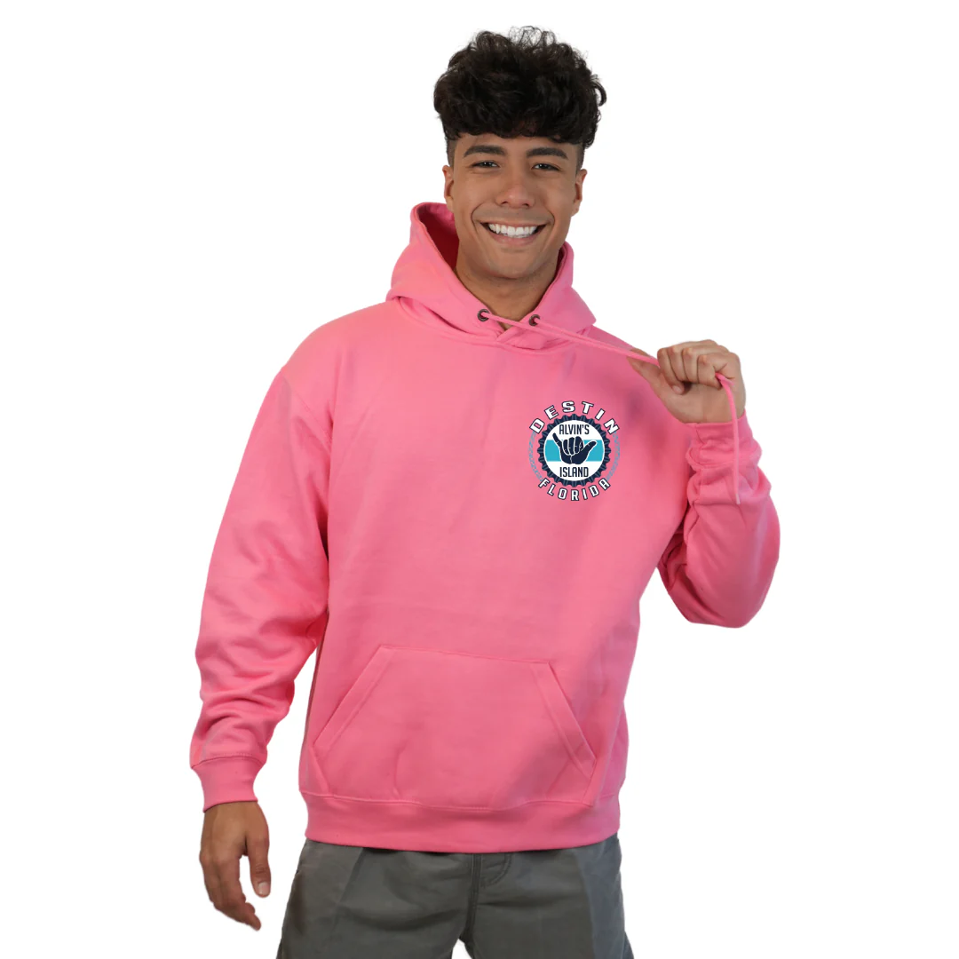 Destin Pullover Hoodie Men with Alvin's Island Hang Loose Front and Back Design Style 252 - Image 3