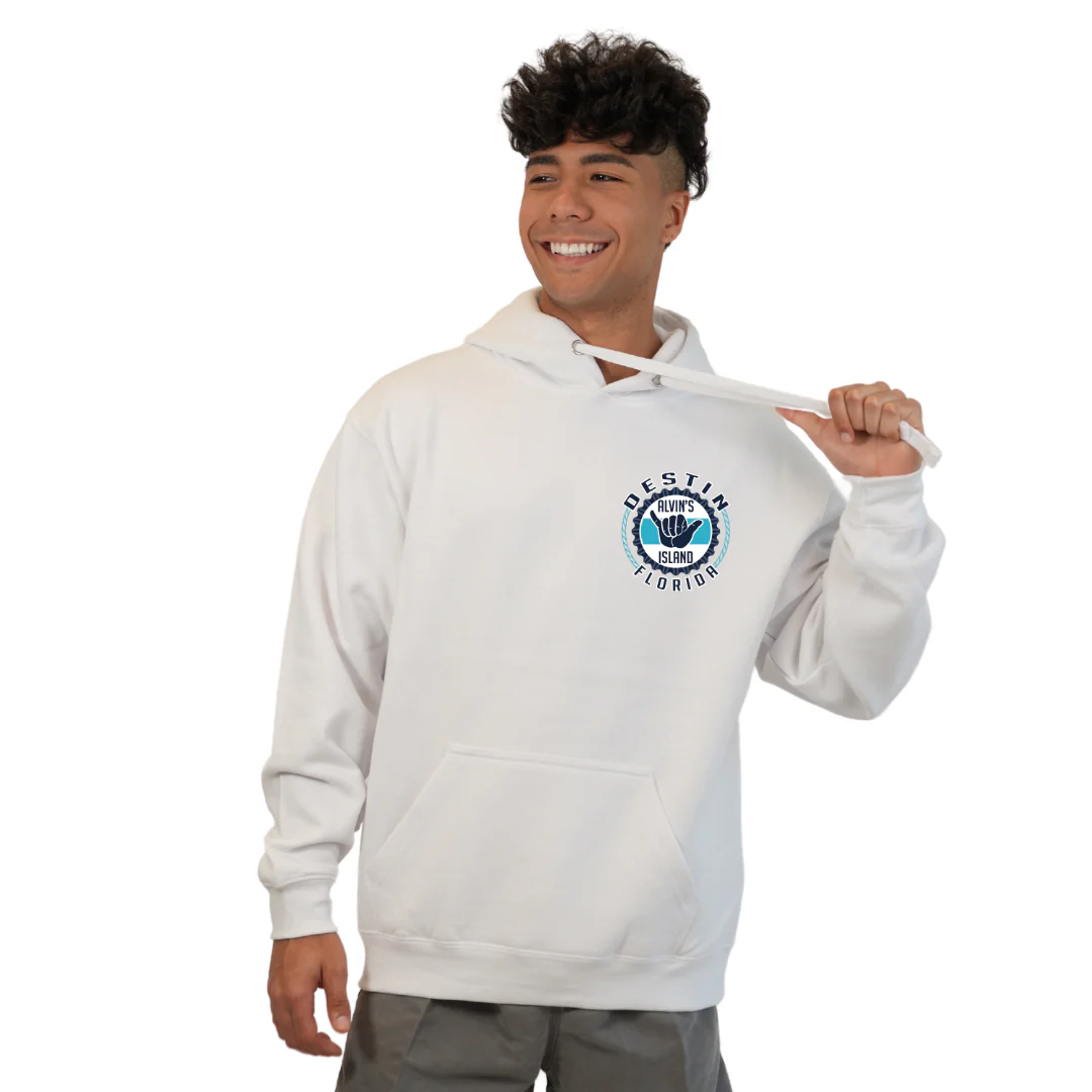 Destin Pullover Hoodie Men with Alvin's Island Hang Loose Front and Back Design Style 252 - Image 5