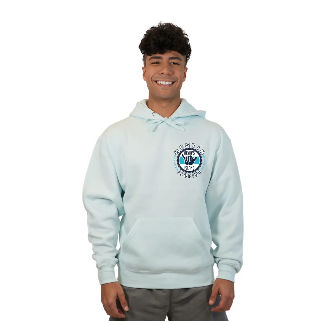 Destin Pullover Hoodie Men with Alvin's Island Hang Loose Front and Back Design Style 252 - Image 9