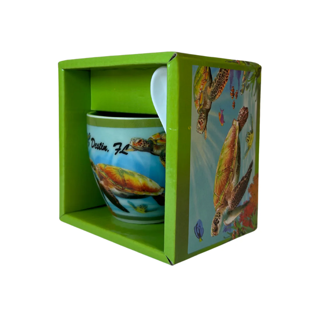 Destin Turtle Design Espresso Mug With Spoon - Image 3