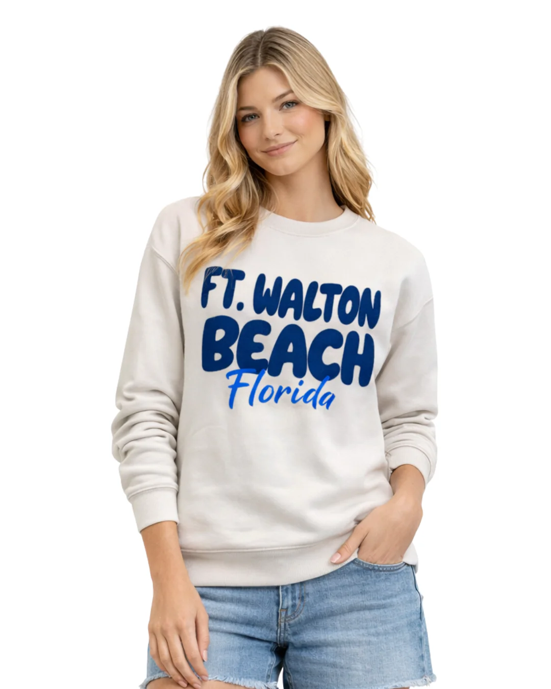 Ft. Walton Beach, Fl City Name Women Crewneck Style AI067C - Image 2