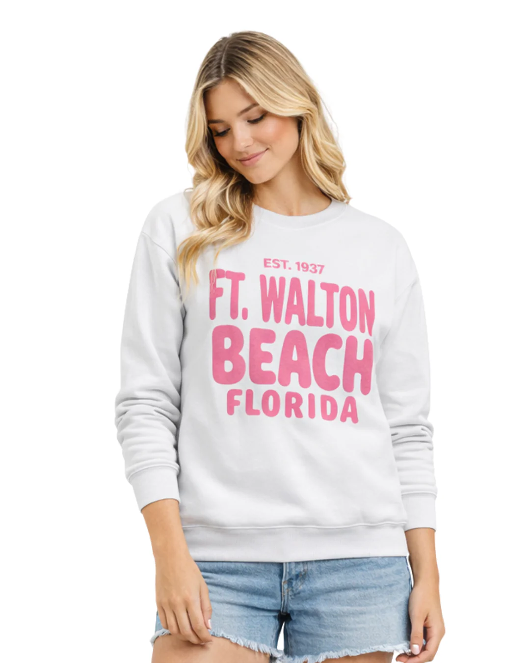 Ft. Walton Beach, Fl City Name Women Crewneck Style AI067C - Image 3