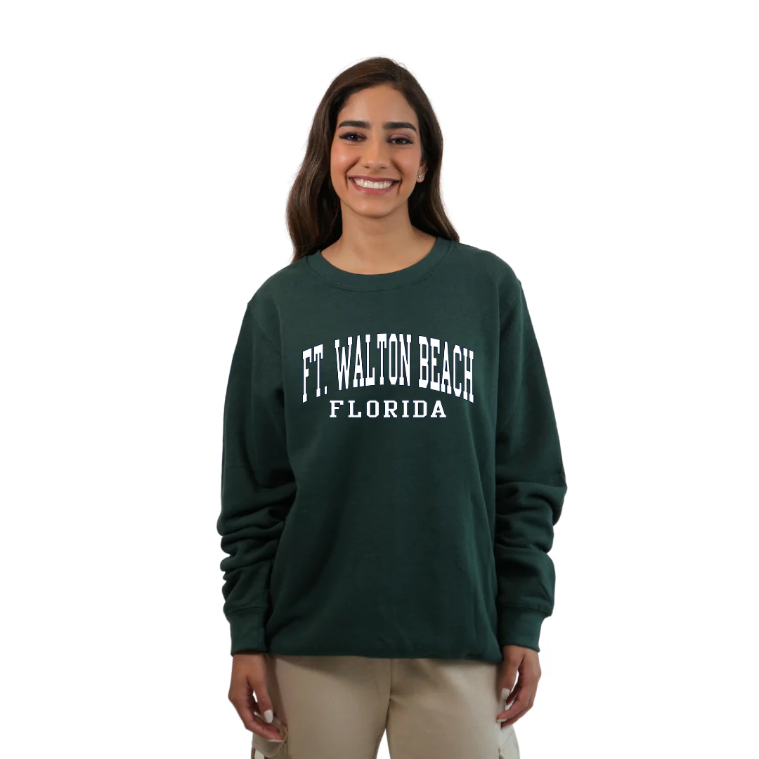 Ft. Walton Beach Fleece Crewneck Sweatshirt Women with a City Name Design Style 067 - Image 5