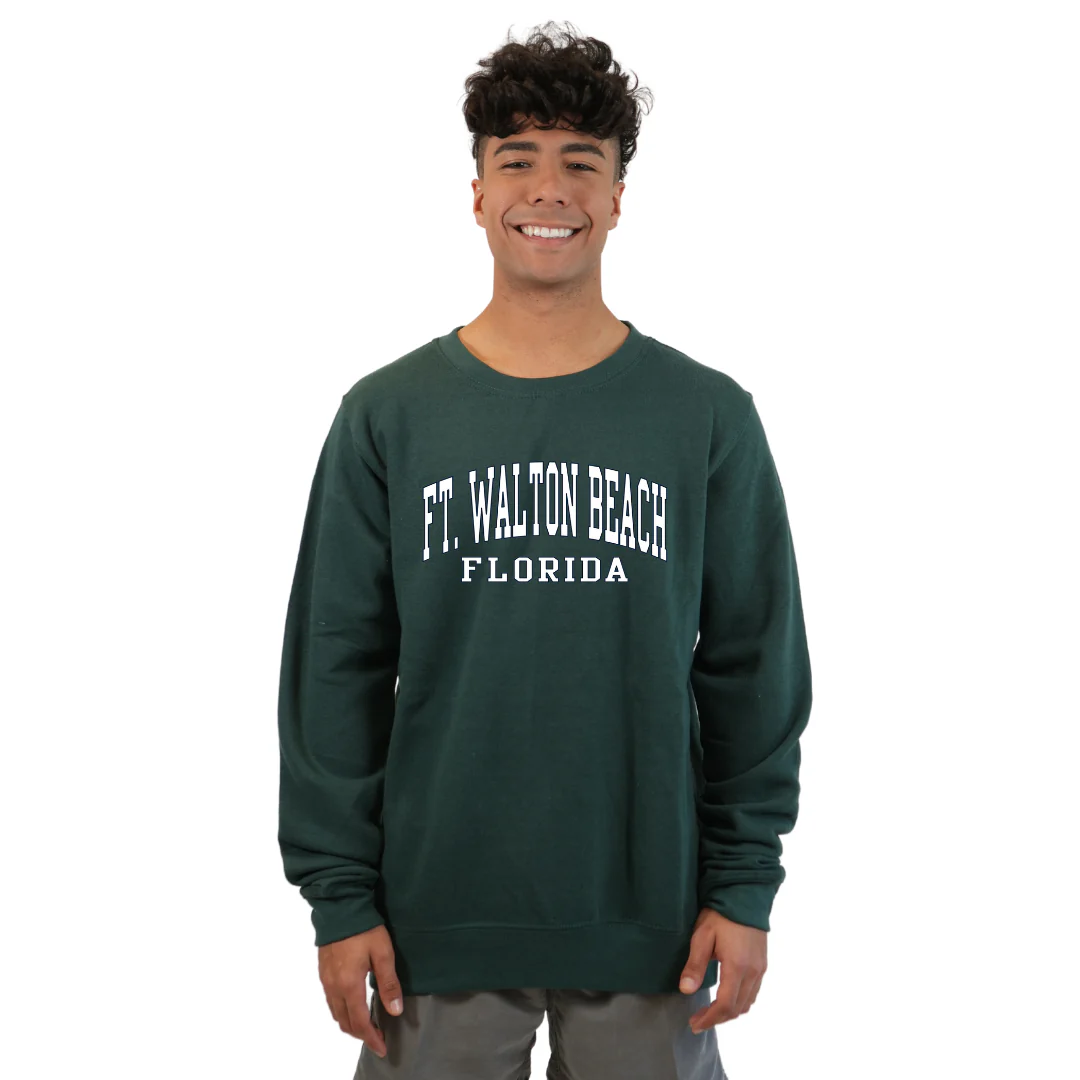 Ft. Walton Beach Fleece Crewneck Sweatshirt Men with a City Name Design Style 067 - Image 5