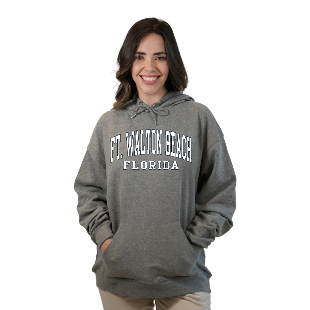 Ft. Walton Beach Pullover Hoodie Women with a City Name White design Style 252 - Image 4