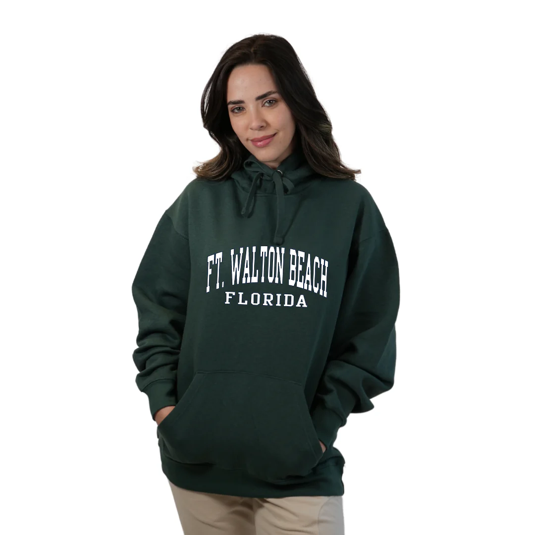 Ft. Walton Beach Pullover Hoodie Women with a City Name White design Style 252 - Image 6