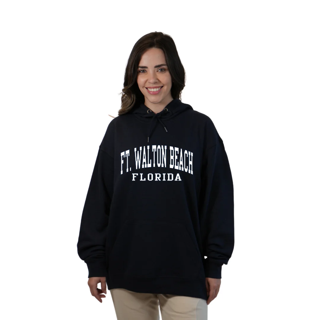 Ft. Walton Beach Pullover Hoodie Women with a City Name White design Style 252 - Image 7