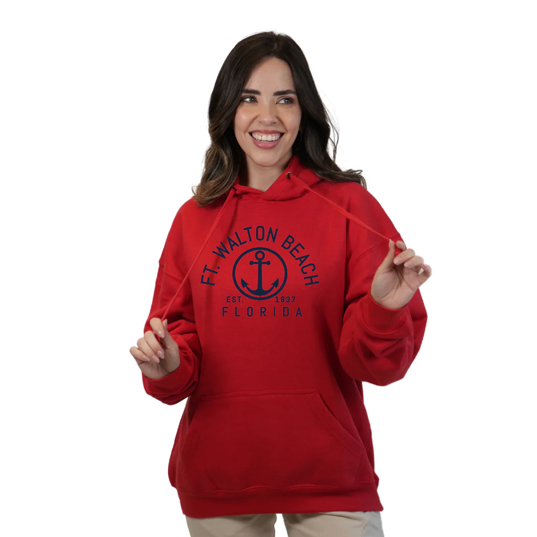 Ft. Walton Beach Pullover Hoodie Women with a Nautical Design Style 252 - Image 4