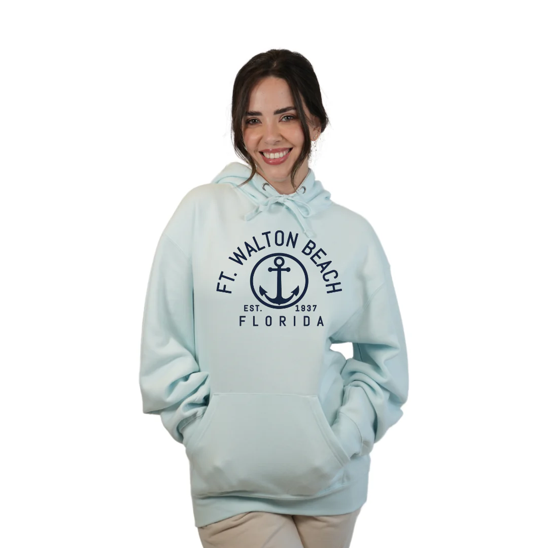 Ft. Walton Beach Pullover Hoodie Women with a Nautical Design Style 252 - Image 5