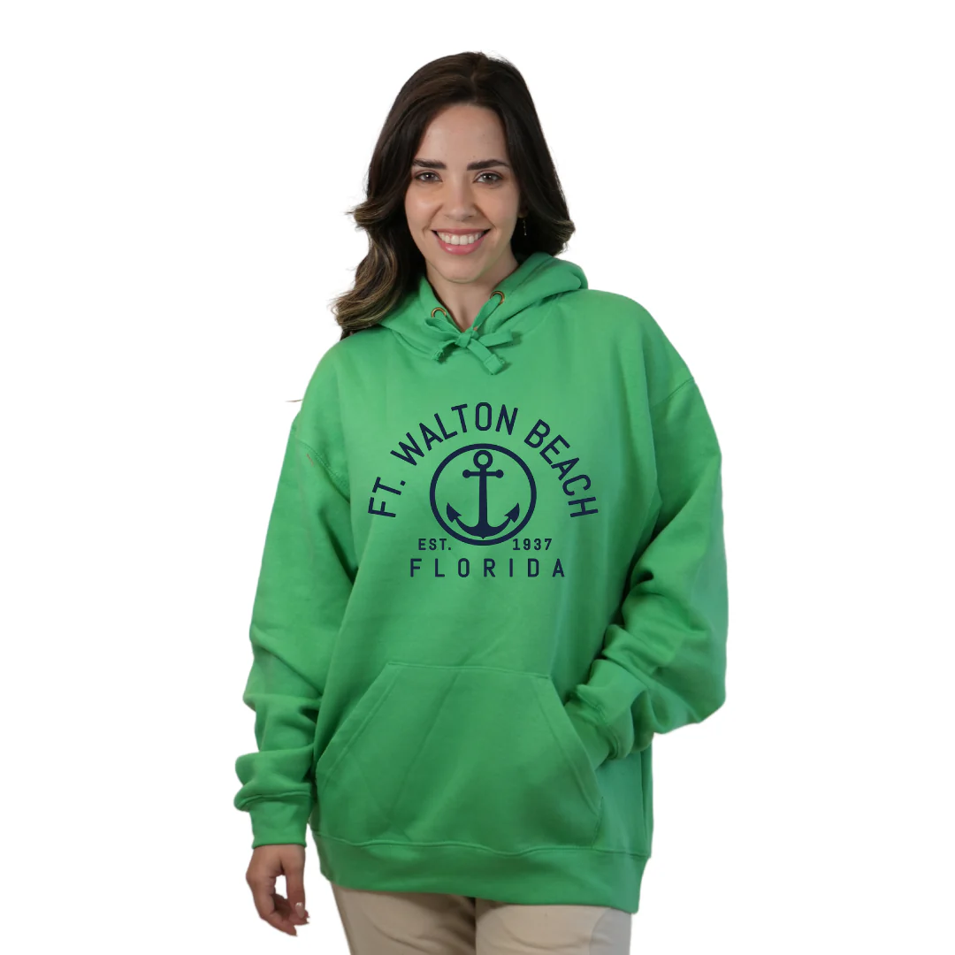 Ft. Walton Beach Pullover Hoodie Women with a Nautical Design Style 252 - Image 7