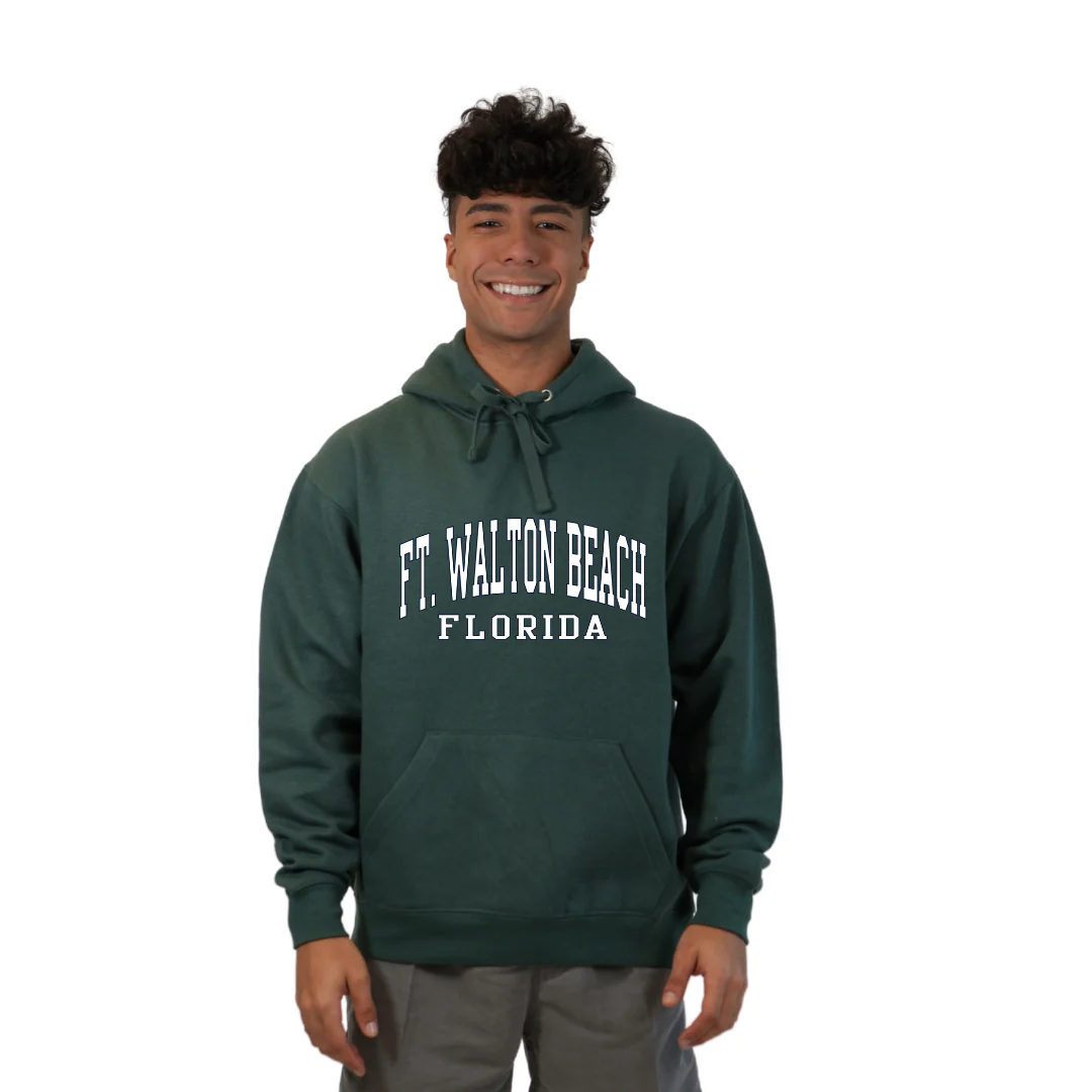 Ft. Walton Beach Pullover Hoodie Men with a City Name White design Style 252 - Image 7