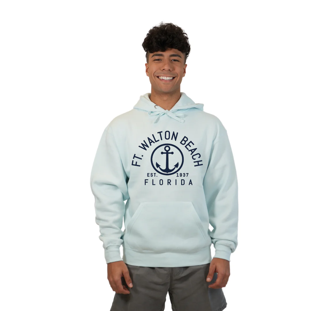 Ft. Walton Beach Pullover Hoodie Men with a Nautical Design Style 252 - Image 4