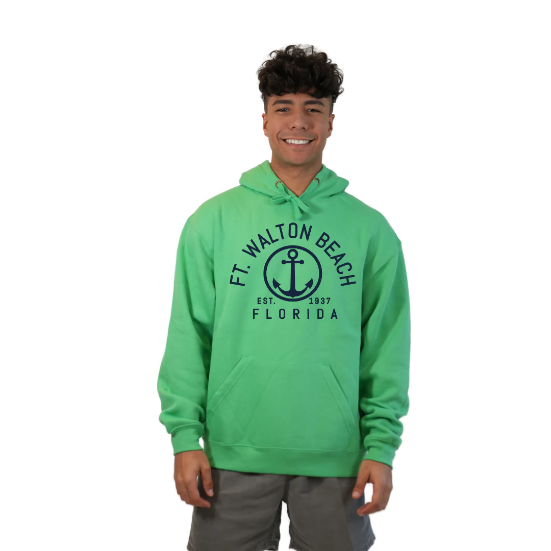 Ft. Walton Beach Pullover Hoodie Men with a Nautical Design Style 252 - Image 6