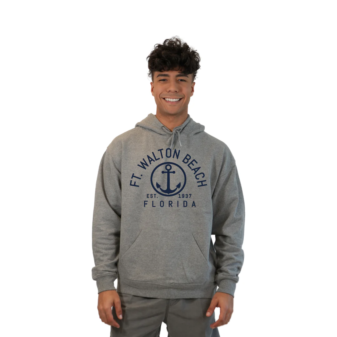 Ft. Walton Beach Pullover Hoodie Men with a Nautical Design Style 252 - Image 7