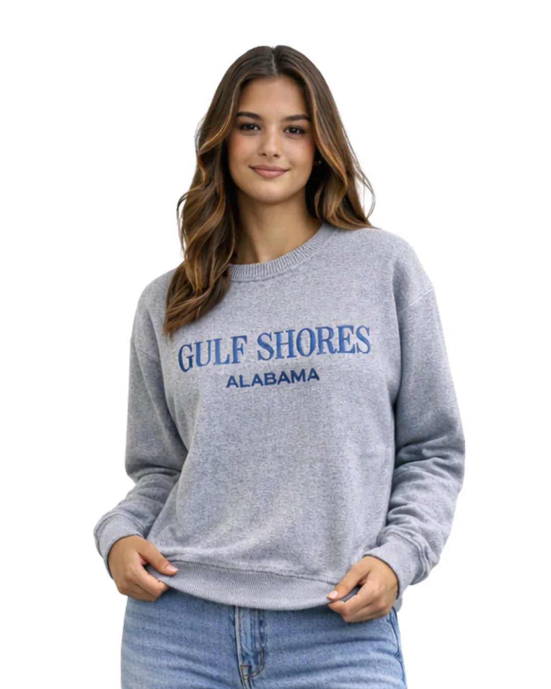 Gulf Shores, AL Women Nantucket Crewneck – Embroidered City Name Appliqué (Style AP267AI) - Image 7