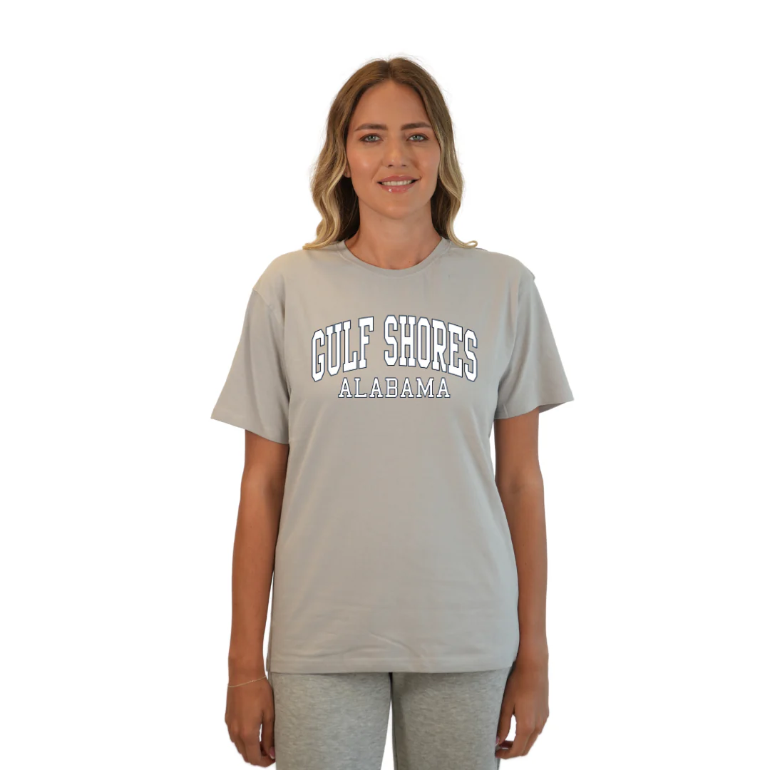 Gulf Shores Alabama Combed Cotton Women T-Shirt with White City Name Style CC1000 - Image 7
