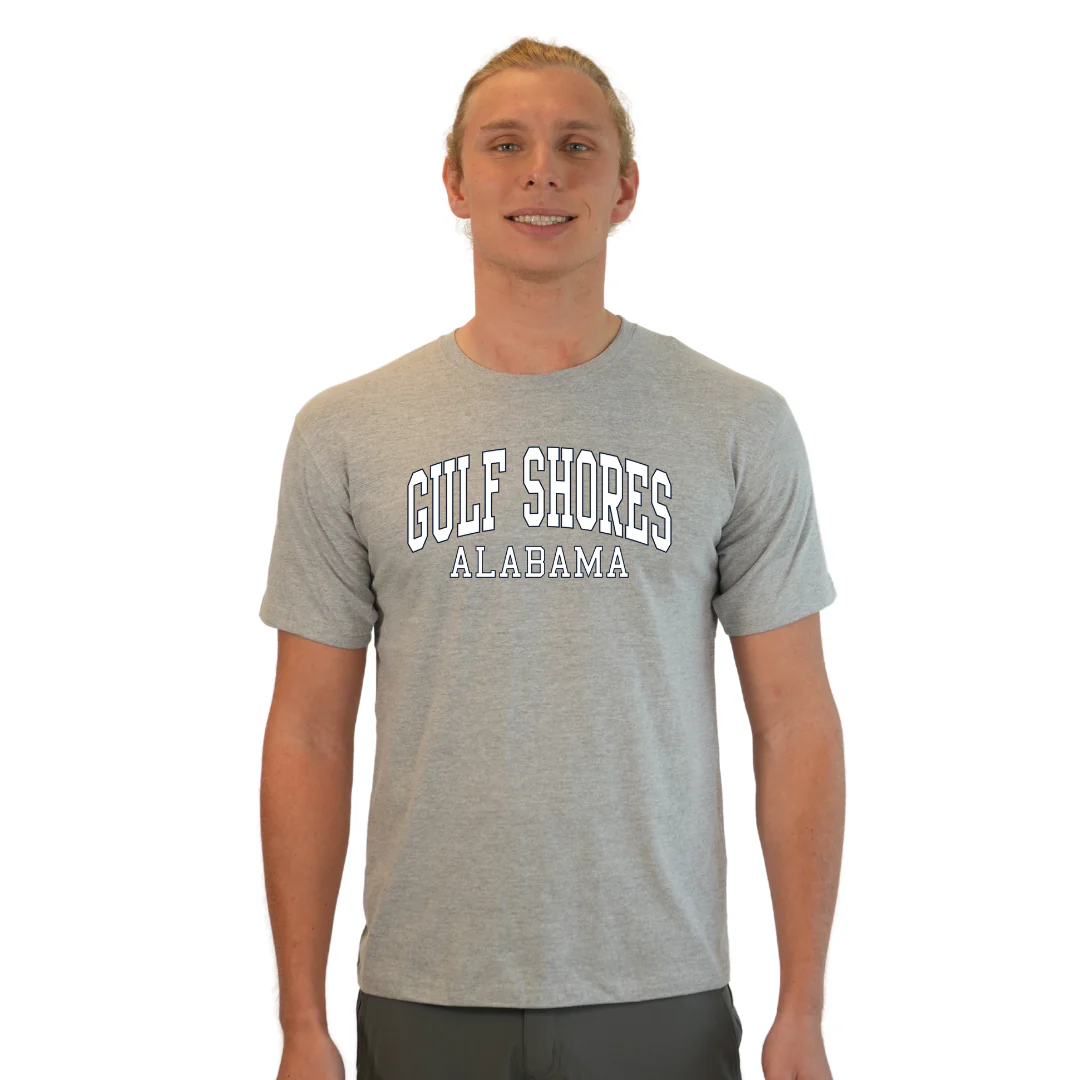 Gulf Shores Alabama Combed Cotton Men T-Shirt with White City Name Style CC1000 - Image 6