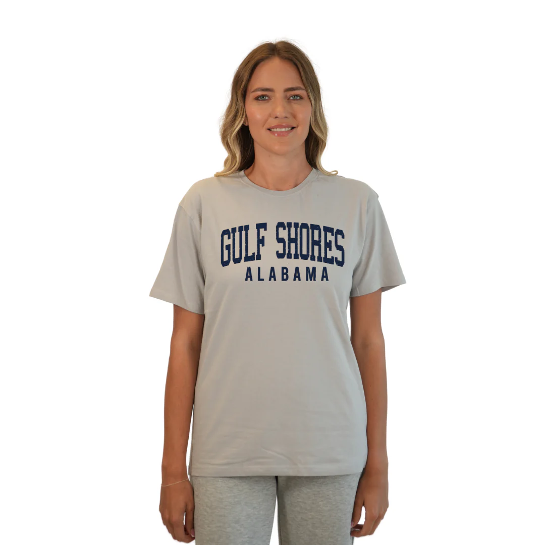 Gulf Shores Alabama Combed Cotton Women T-Shirt with Navy City Name Style CC1000 - Image 10
