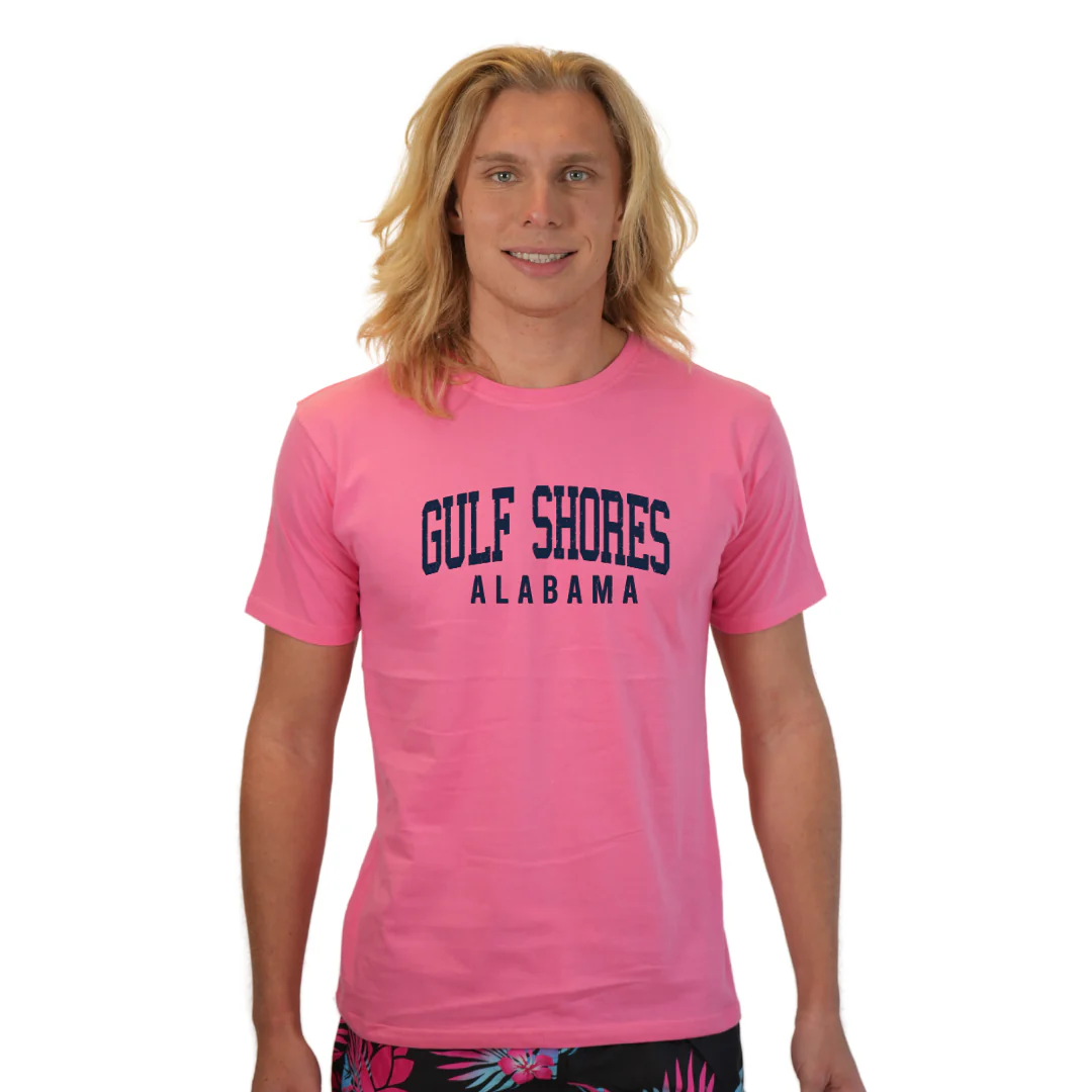Gulf Shores Alabama Combed Cotton Men T-Shirt with Navy City Name Style CC1000 - Image 6
