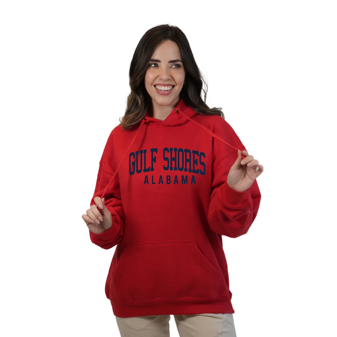Gulf Shores Alabama Pullover Hoodie Women with Big Front Letters City Name Design Style 252 - Image 5