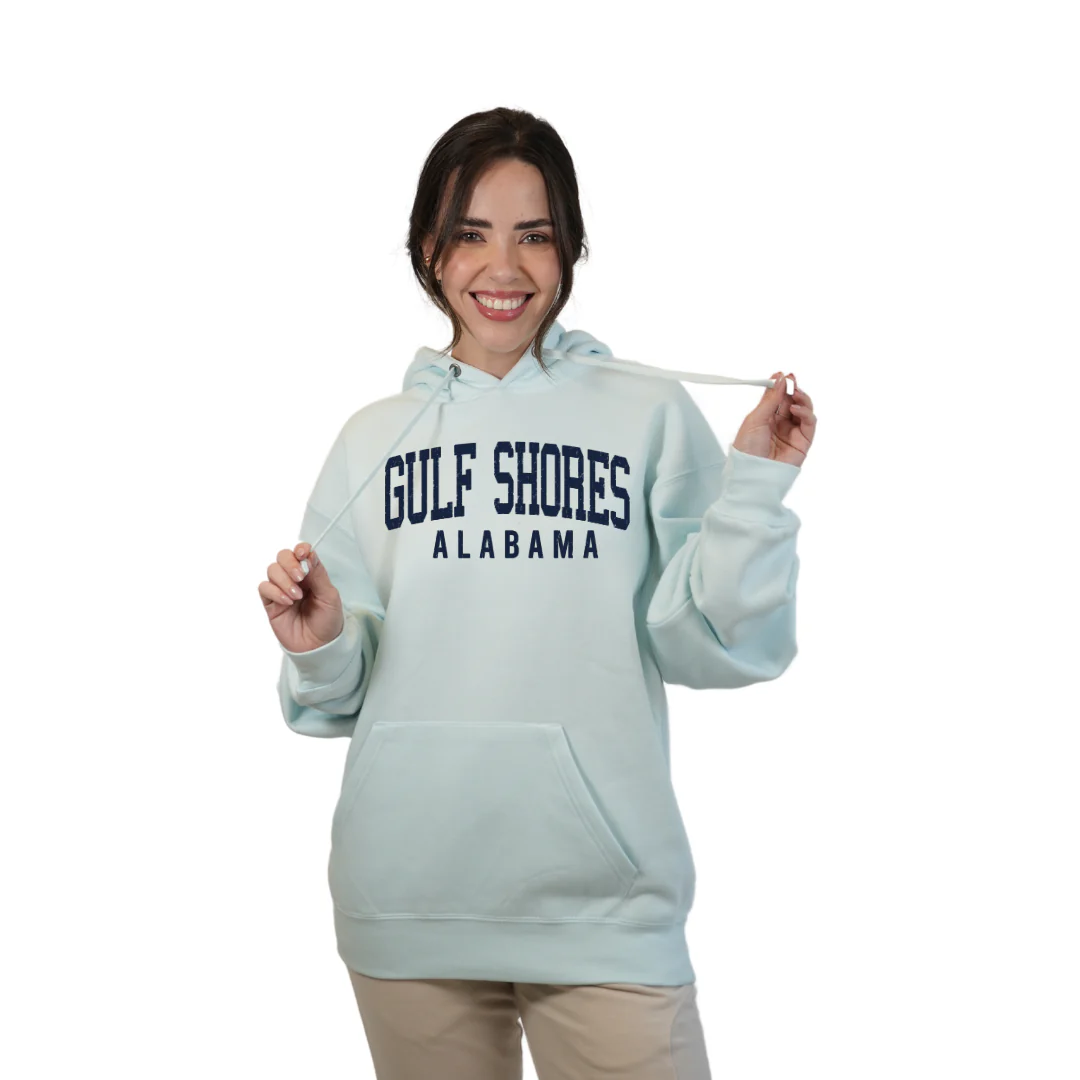 Gulf Shores Alabama Pullover Hoodie Women with Big Front Letters City Name Design Style 252 - Image 6