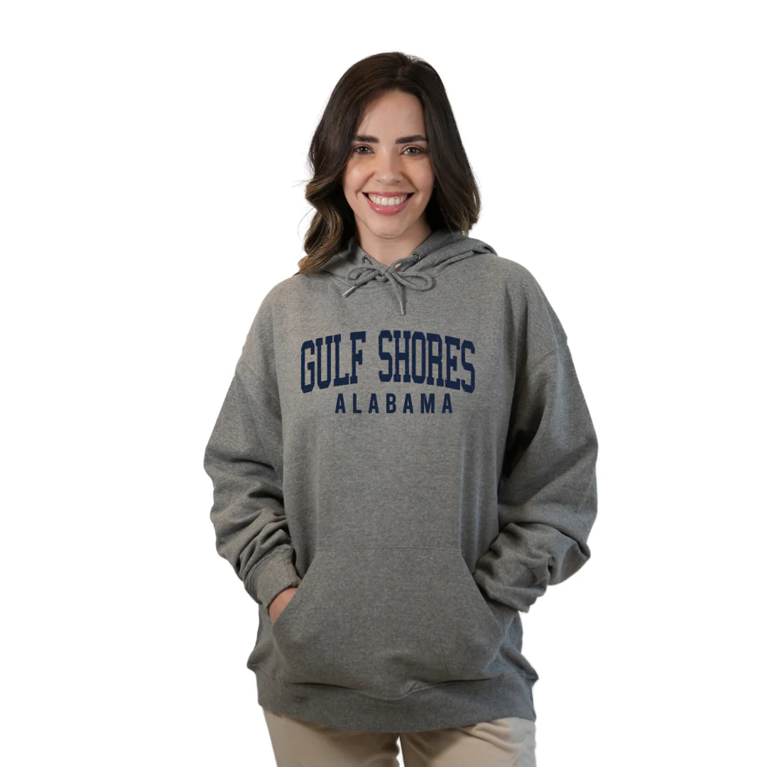 Gulf Shores Alabama Pullover Hoodie Women with Big Front Letters City Name Design Style 252 - Image 7