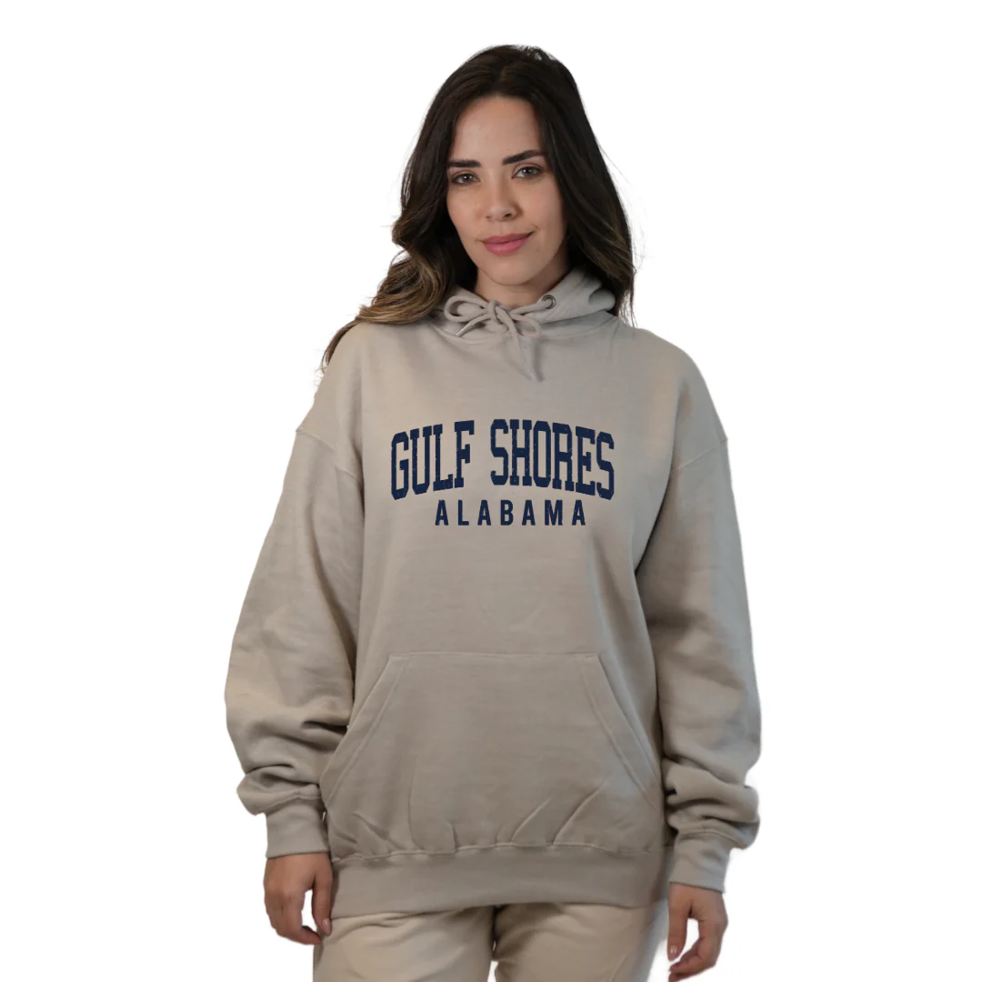 Gulf Shores Alabama Pullover Hoodie Women with Big Front Letters City Name Design Style 252 - Image 8