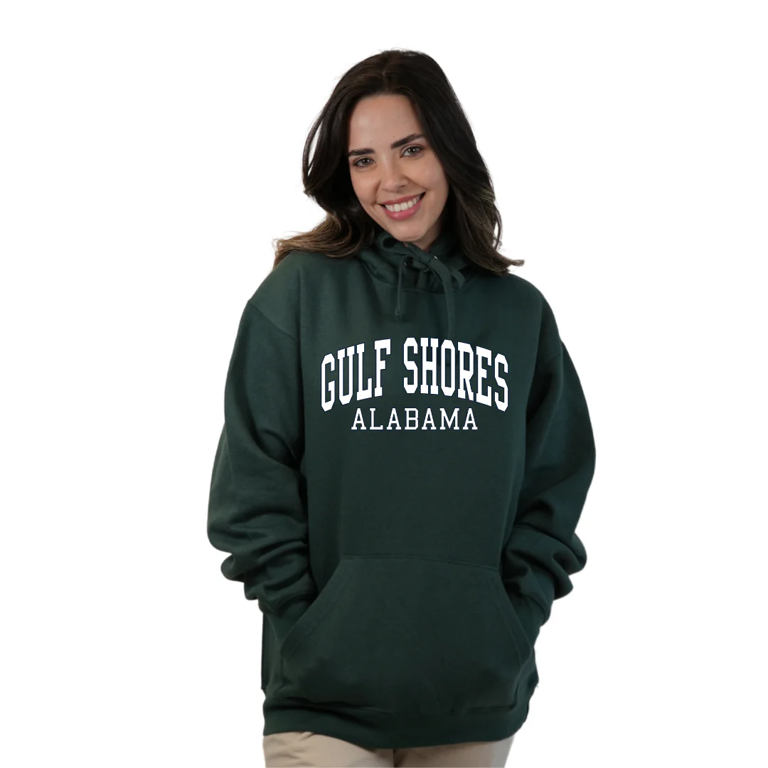 Gulf Shores Alabama Pullover Hoodie Women with Big Front Letters Design Style 252 - Image 11