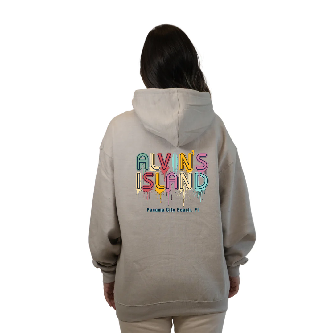 Panama City Pullover Hoodie Women with a Alvin's island  Drip  Painting Design Style 252 - Image 10