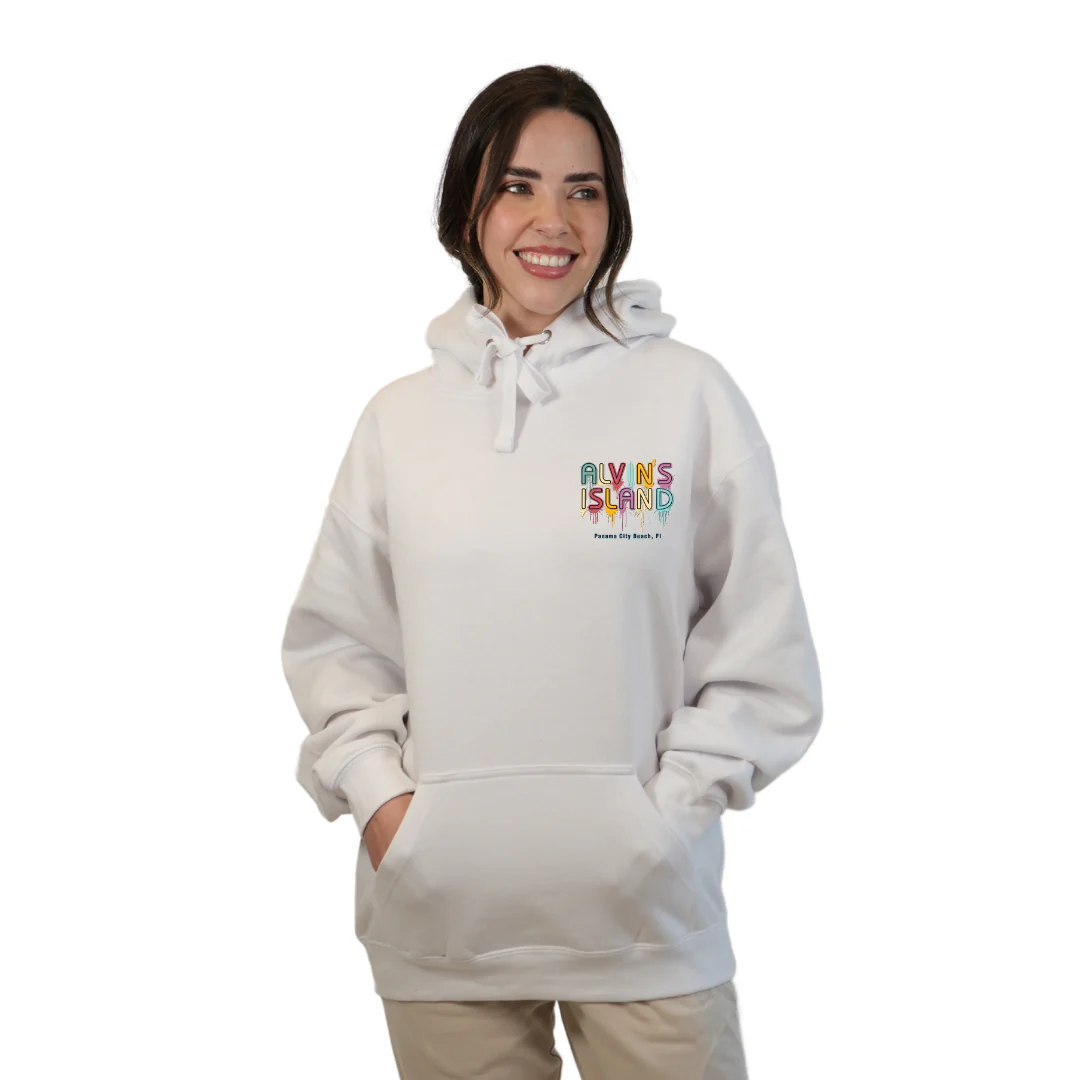 Panama City Pullover Hoodie Women with a Alvin's island  Drip  Painting Design Style 252 - Image 3