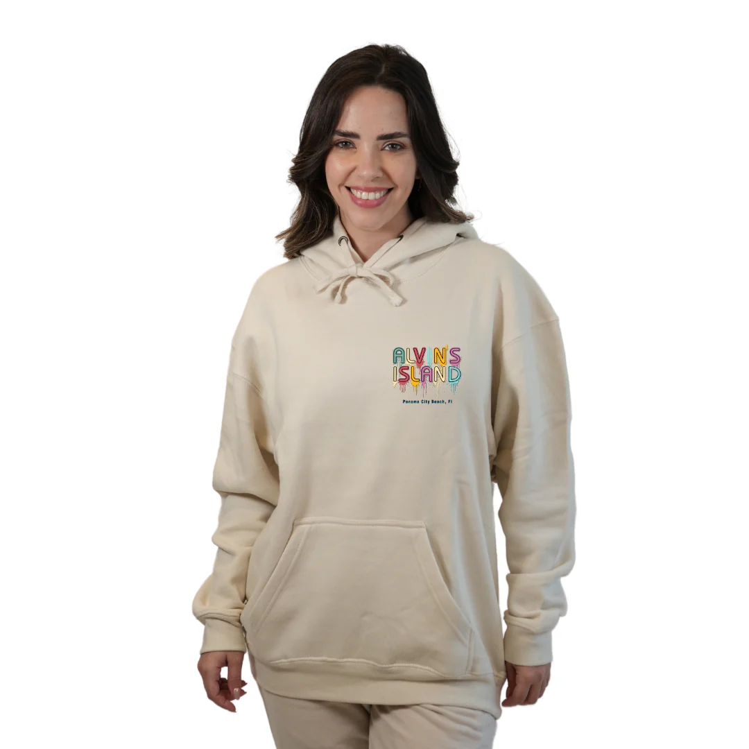 Panama City Pullover Hoodie Women with a Alvin's island  Drip  Painting Design Style 252 - Image 5
