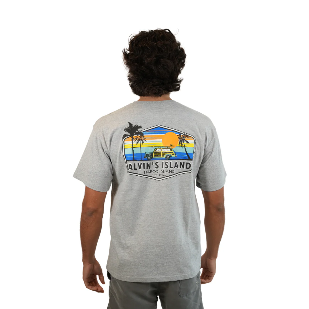 Marco Island Alvin's Island, Combed/Cotton Unisex  Hea Grey T-Shirt Style Cc1000 - Image 2