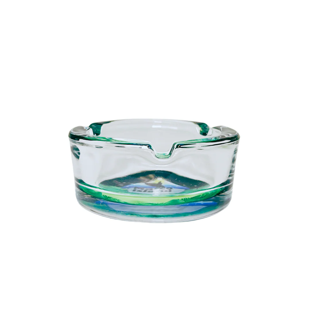 Marco island  Blue and Green  Ashtrays 3.5" Diameter Glass Round - Image 2