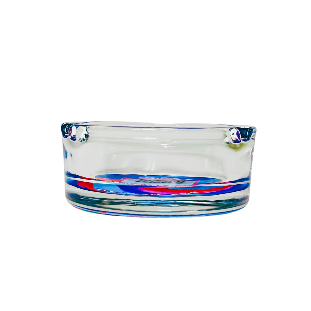 Marco island  Blue and Pink Ashtrays 3.5" Diameter Glass Round - Image 2