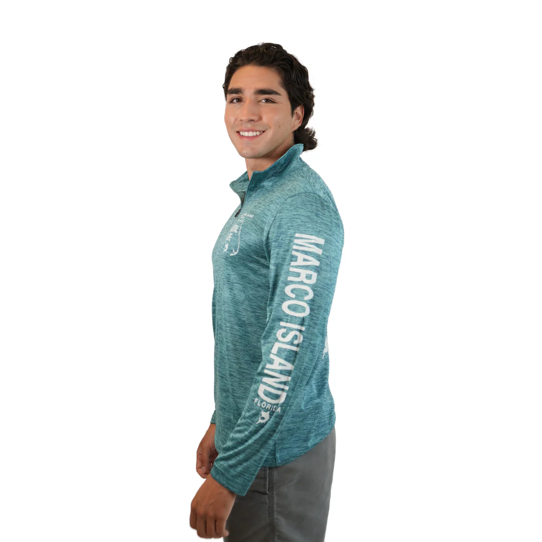 Marco Island Coastal Life Dolphin Unisex Quarter Zipper Dry Fit 30upf Sun Protection Style 14750 - Image 3