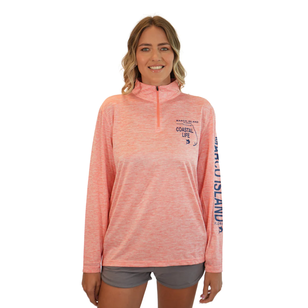 Marco Island Coastal Life Dolphin Unisex Quarter Zipper Dry Fit 30upf Sun Protection Style 14750 - Image 4