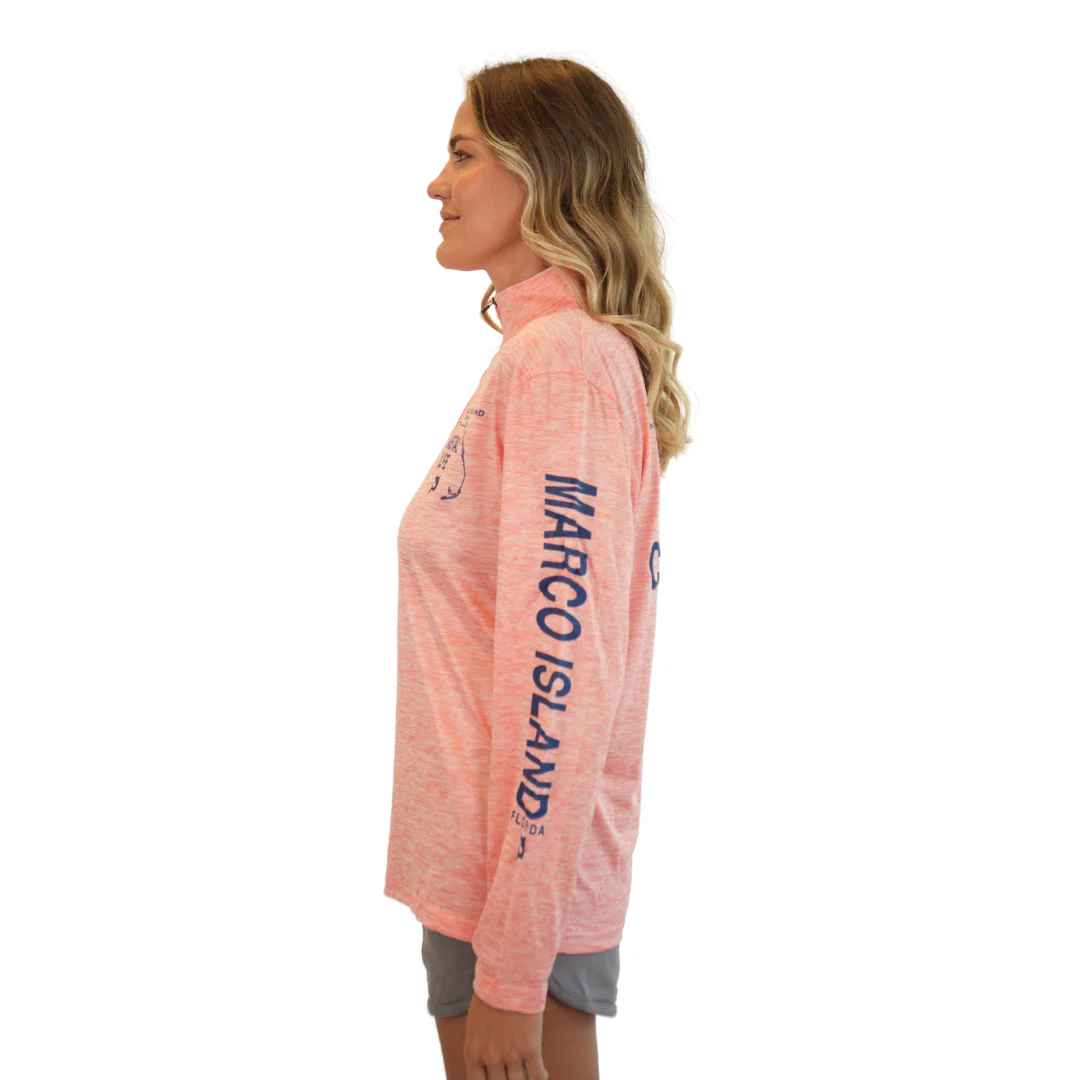 Marco Island Coastal Life Dolphin Unisex Quarter Zipper Dry Fit 30upf Sun Protection Style 14750 - Image 5